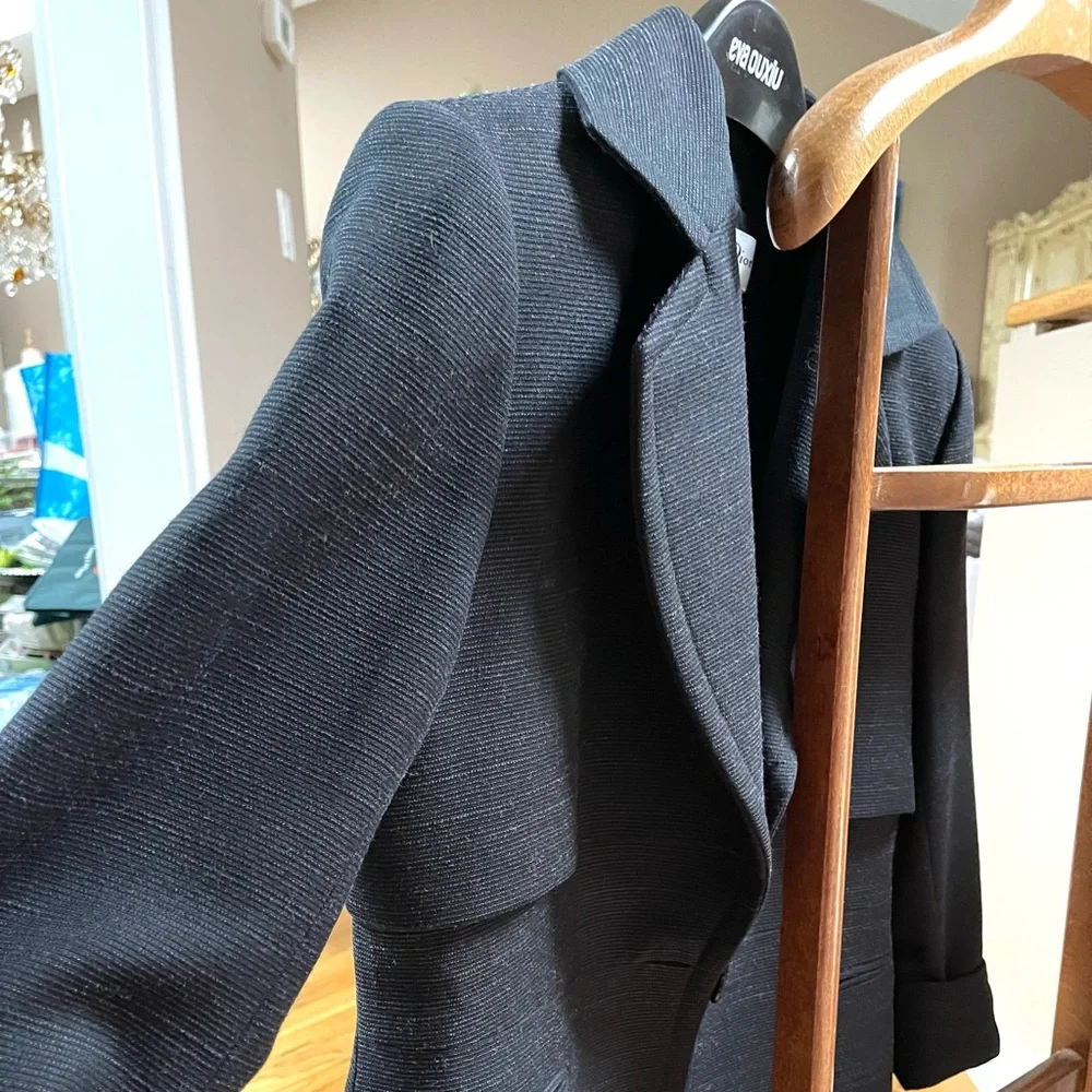 Christian Dior boutique 1990s wool silk black blazer Sz 40